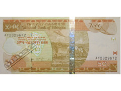 Банкнота Эфиопия 50 (пятьдесят) быр 2011 год. Pick 51e. UNC