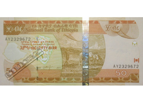 Банкнота Эфиопия 50 (пятьдесят) быр 2011 год. Pick 51e. UNC