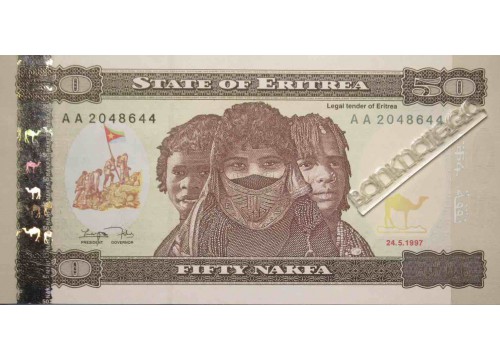 Банкнота Эритрея 50 (пятьдесят) накфа 1997 год. Pick 5. UNC
