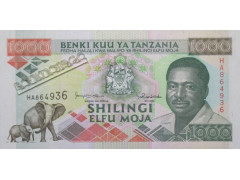Банкнота Танзания 1000 (тысяча) шиллингов 1993 год. Pick 27c. UNC
