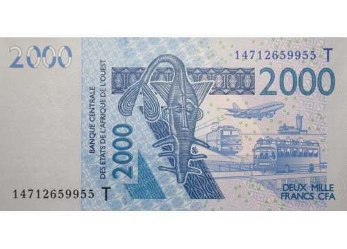 Банкнота Того 2000 (две тысячи) франков 2014 год. Pick 816Th. UNC
