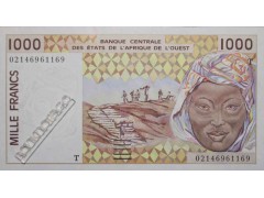 Банкнота Того 1000 (тысяча) франков 2002 год. Pick 811Tl. UNC