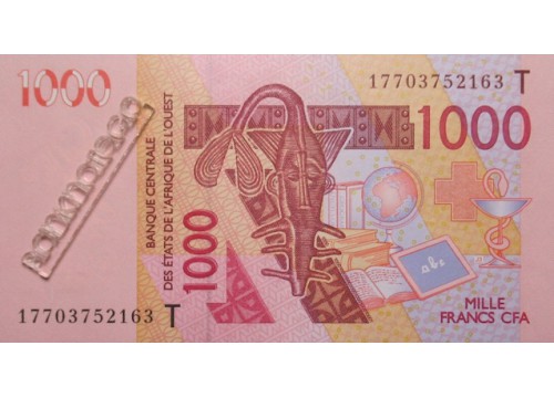 Банкнота Того 1000 (тысяча) франков 2017 год. Pick 815Tq. UNC