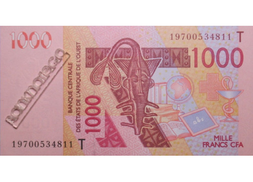 Банкнота Того 1000 (тысяча) франков 2019 год. Pick 815T. UNC
