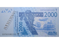 Банкнота Того 2000 (две тысячи) франков 2019 год. Pick 816T. UNC