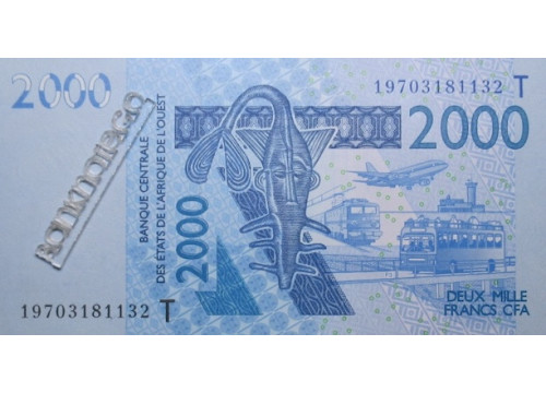 Банкнота Того 2000 (две тысячи) франков 2019 год. Pick 816T. UNC