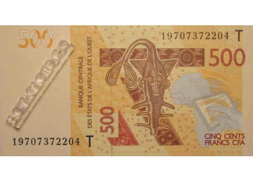 Банкнота Того 500 (пятьсот) франков 2019 год. Pick 819T. UNC