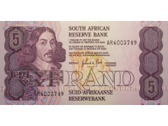 Банкнота ЮАР 5 (пять) рендов 1978-94 год. Pick 119d. UNC