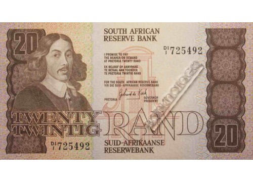 Банкнота ЮАР 20 (двадцать) рендов 1984-93 год. Pick 121c. UNC