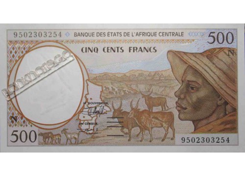 Банкнота Экваториальная Гвинея 500 (пятьсот) франков 1995 год. Pick 501Nc. UNC