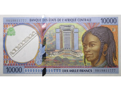Банкнота Экваториальная Гвинея 10000 (десятьтысяч) франков 1998 год. Pick 505Nd. UNC
