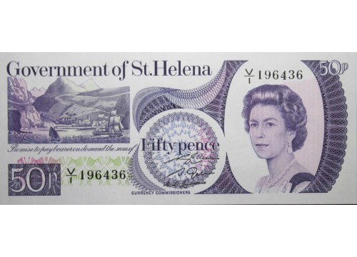 Банкнота Остров Святой Елены 50 (пятьдесят) пенсов 1979 года. Pick 5. UNC