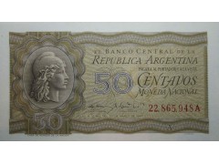 Банкнота Аргентина 50 (пятьдесят) сентаво 1947 год. Pick 259a. UNC