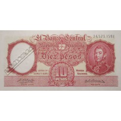 Банкнота Аргентина 10 (десять) песо 1954-1968 год. Pick 270.5. UNC