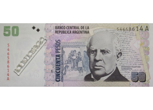 Банкнота Аргентина 50 (пятьдесят) песо 1999 год. Pick 350.1. UNC