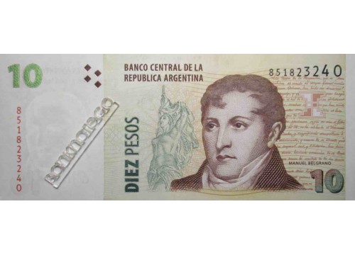 Банкнота Аргентина 10 (десять) песо 2003 год. Pick 354a6. UNC