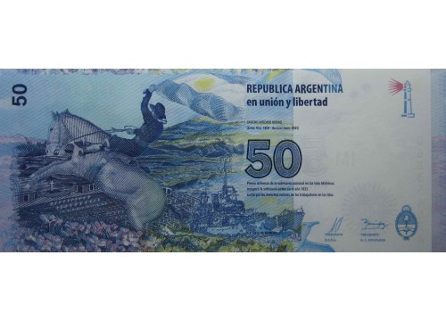 Банкнота Аргентина 50 (пятьдесят) песо 2015 год. Pick 362. UNC