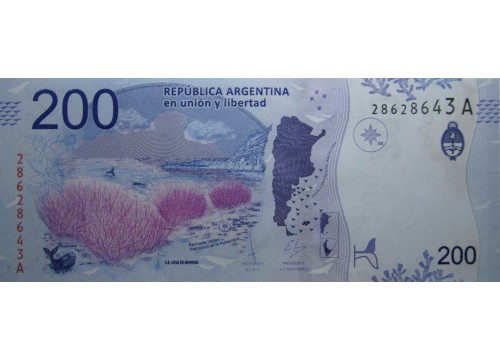 Банкнота Аргентина 200 (двести) песо 2016 год. Pick 364а1. UNC