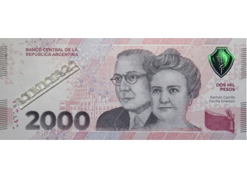 Банкнота Аргентина 2000 (две тысячи) песо 2023 год. Pick W368. UNC
