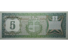 Банкнота Аруба 5 (пять) флорин 1986 год. Pick 1. UNC