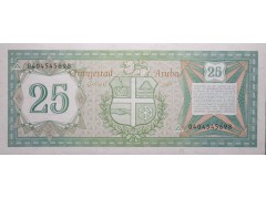 Банкнота Аруба 25 (двадцать пять) флорин 1986 год. Pick 3. UNC
