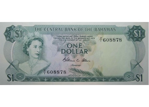 Банкнота Багамские о-ва 1 (один) доллар 1974 год. Pick 35b. UNC