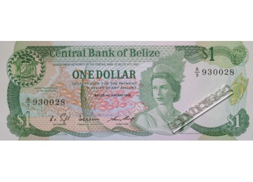 Банкнота Белиз 1 (один) доллар 1983 год. Pick 46b. UNC