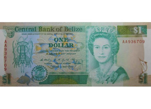 Банкнота Белиз 1 (один) доллар 1990 год. Pick 51. UNC