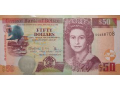Банкнота Белиз 50 (пятьдесять) долларов 2016 год. Pick 70. UNC