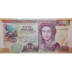 Банкнота Белиз 50 (пятьдесять) долларов 2006 год. Pick 70b. UNC