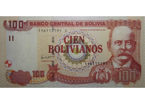 Банкнота Боливия 100 (сто) боливано 2011-13 год. Pick 241. UNC