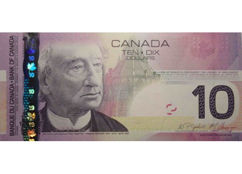 Банкнота Канада 10 (десять) долларов 2009 год. Pick 102Ae. UNC