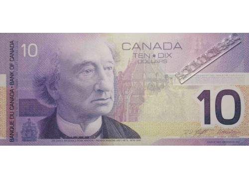 Банкнота Канада 10 (десять) долларов 2001 год. Pick 102b. UNC