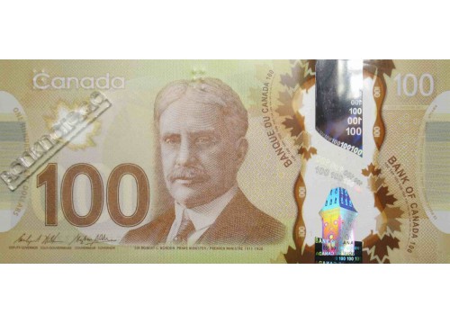 Банкнота Канада 100 (сто) долларов 2011 год. Pick 110b. UNC