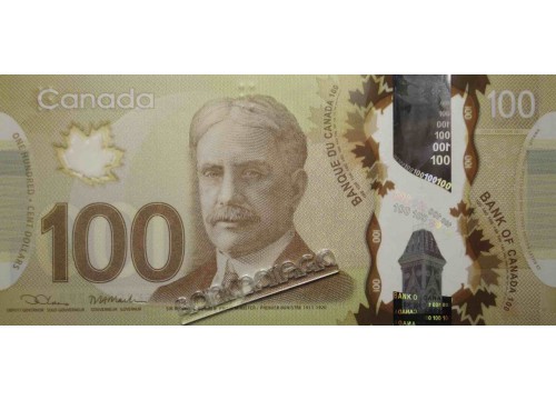 Банкнота Канада 100 (сто) долларов 2011 год. Pick 110d. UNC