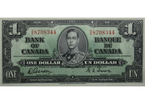 Банкнота Канада 1 (один) доллар 1937 год. Pick 58d. UNC