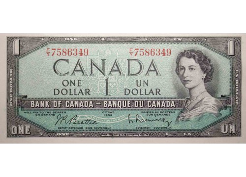 Банкнота Канада 1 (один) доллар 1954 год. Pick 75b. UNC