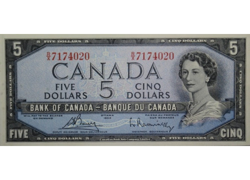 Банкнота Канада 5 (пять) долларов 1954 год. Pick 77c. UNC