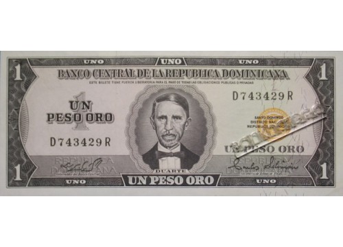 Банкнота Доминикана 1 (один) песо 1975 год. Pick 108a. UNC