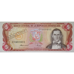 Банкнота Доминикана 5 (пять) песо 1988 год. Pick 118c4. UNC