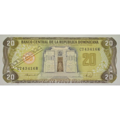Банкнота Доминикана 20 (двадцать) песо 1988 год. Pick 120c3. UNC