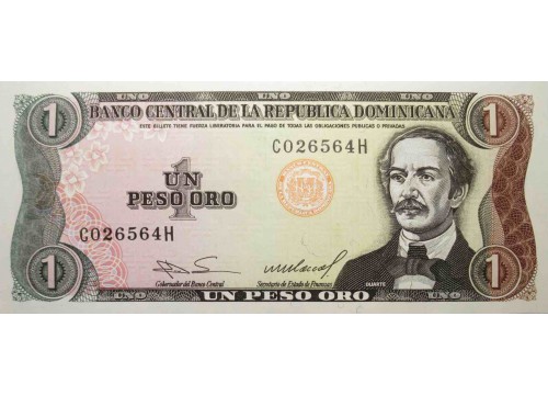 Банкнота Доминикана 1 (один) песо 1984 год. Pick 126a2. UNC