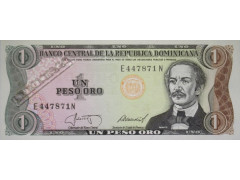 Банкнота Доминикана 1 (один) песо 1987 год. Pick 126b1. UNC