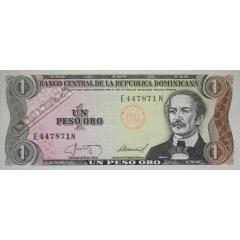 Банкнота Доминикана 1 (один) песо 1987 год. Pick 126b1. UNC