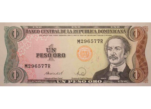 Банкнота Доминикана 1 (один) песо 1988 год. Pick 126c. UNC