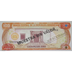 Банкнота Доминикана 100 (сто) песо 1994 год. Pick 136b. UNC