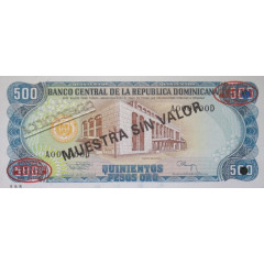Банкнота Доминикана 500 (пятьсот) песо 1994 год. Pick 137b. UNC