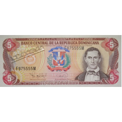 Банкнота Доминикана 5 (пять) песо 1995 год. Pick 147. UNC