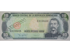 Банкнота Доминикана 10 (десять) песо 1995 год. Pick 148. UNC
