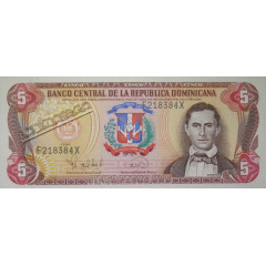 Банкнота Доминикана 5 (пять) песо 1995 год. Pick 152a. UNC